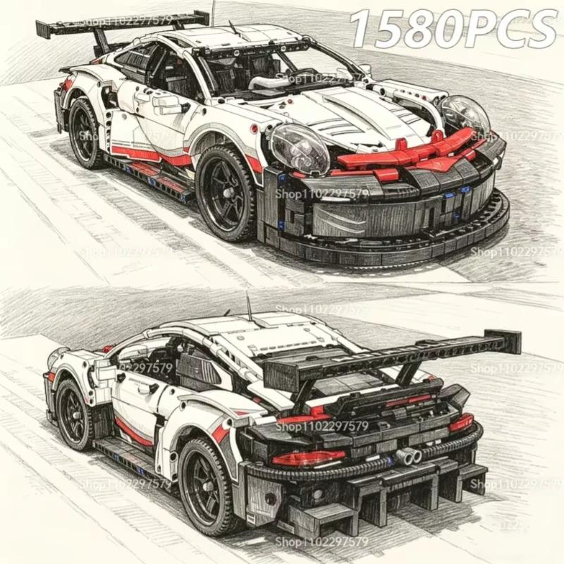 Lego Set Creator - ชุดตัวต่อรถแข่งเทคนิคใหม่ 1:8 สเกล 1580 ชิ้น รถซูเปอร์สปอร์ตสมรรถนะสูง